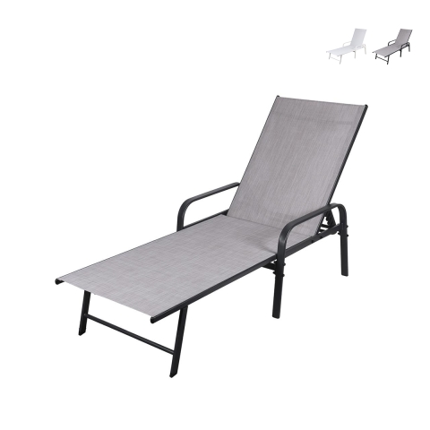 Strandbed met stalen frame van pvc en polyester Varadero Aanbieding