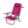 Strandstoel met kussen en armleuningen in aluminium, model Brasile Voorraad