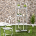 Étagère pliable en fer à 4 niveaux 60,5x28xh.167cm blanc Ravun Vente