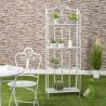 Étagère pliable en fer à 4 niveaux 60,5x28xh.167cm blanc Ravun Vente