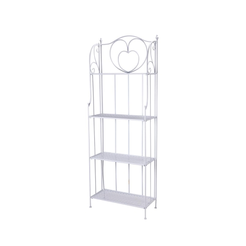 Scaffale 4 ripiani richiudibile in ferro 60,5x28xh.167cm bianco Ravun Promotion