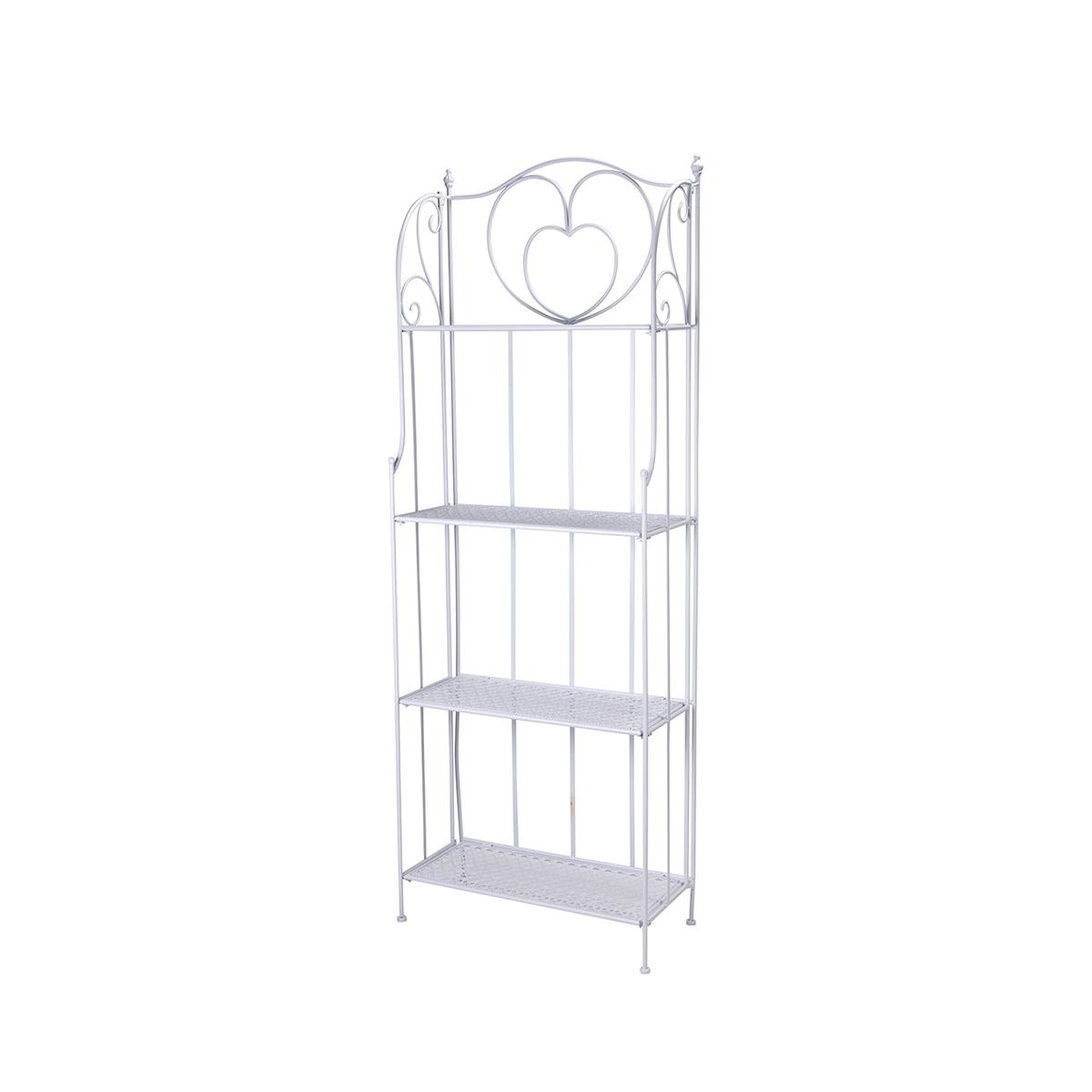 Étagère pliable en fer à 4 niveaux 60,5x28xh.167cm blanc Ravun Promotion