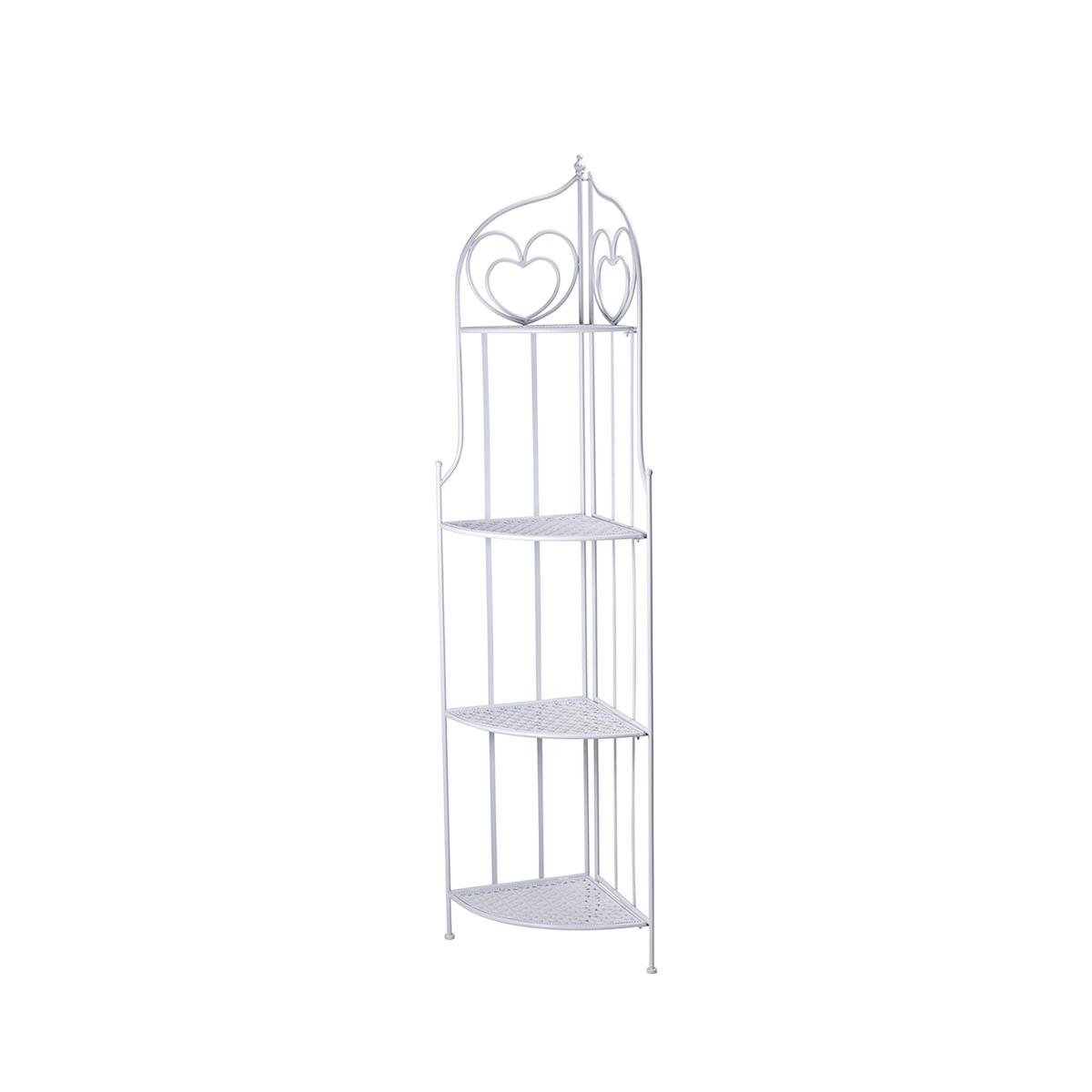 Opvouwbare hoekplank met 4 planken van ijzer 49x33xh.167cm wit Alba Aanbieding Opvouwbare hoekplank met 4 planken van ijzer 49x33xh.167cm wit Alba Aanbieding