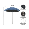 Strandparasol Ø2,4 m aluminium met 16 baleinen verstelbaar Shangai 