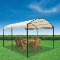 Waterafstotende gazebo tunnel 3x4m met 6 ijzeren palen ecru Lomek Verkoop