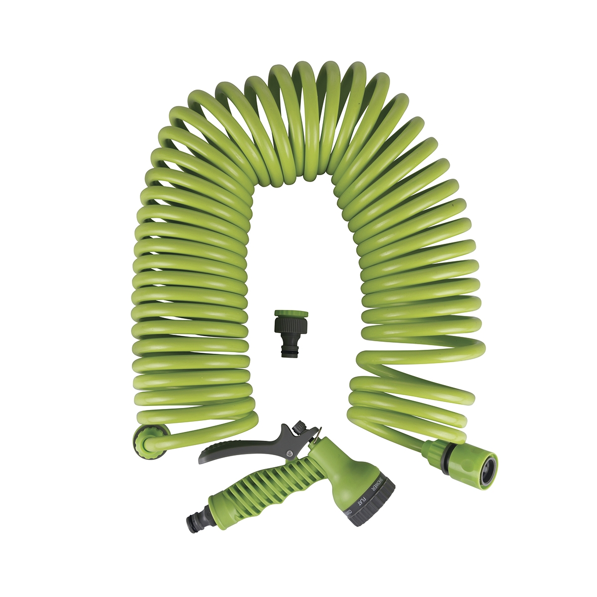 Spiraalslang voor tuin 12m met Power sproeier Aanbieding Spiraalslang voor tuin 12m met Power sproeier Aanbieding