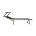 Tuin- en strandligbed in aluminium met zonnescherm Riccione 