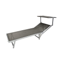 Tuin- en strandligbed in aluminium met zonnescherm Riccione 