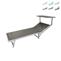 Chaise longue de jardin en aluminium avec pare-soleil Riccione Réductions