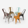 chaise de cuisine design industriel vintage en métal shabby chic style steel old 