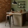 Design kruk van metaal en hout Brush Up in industriële stijl Korting