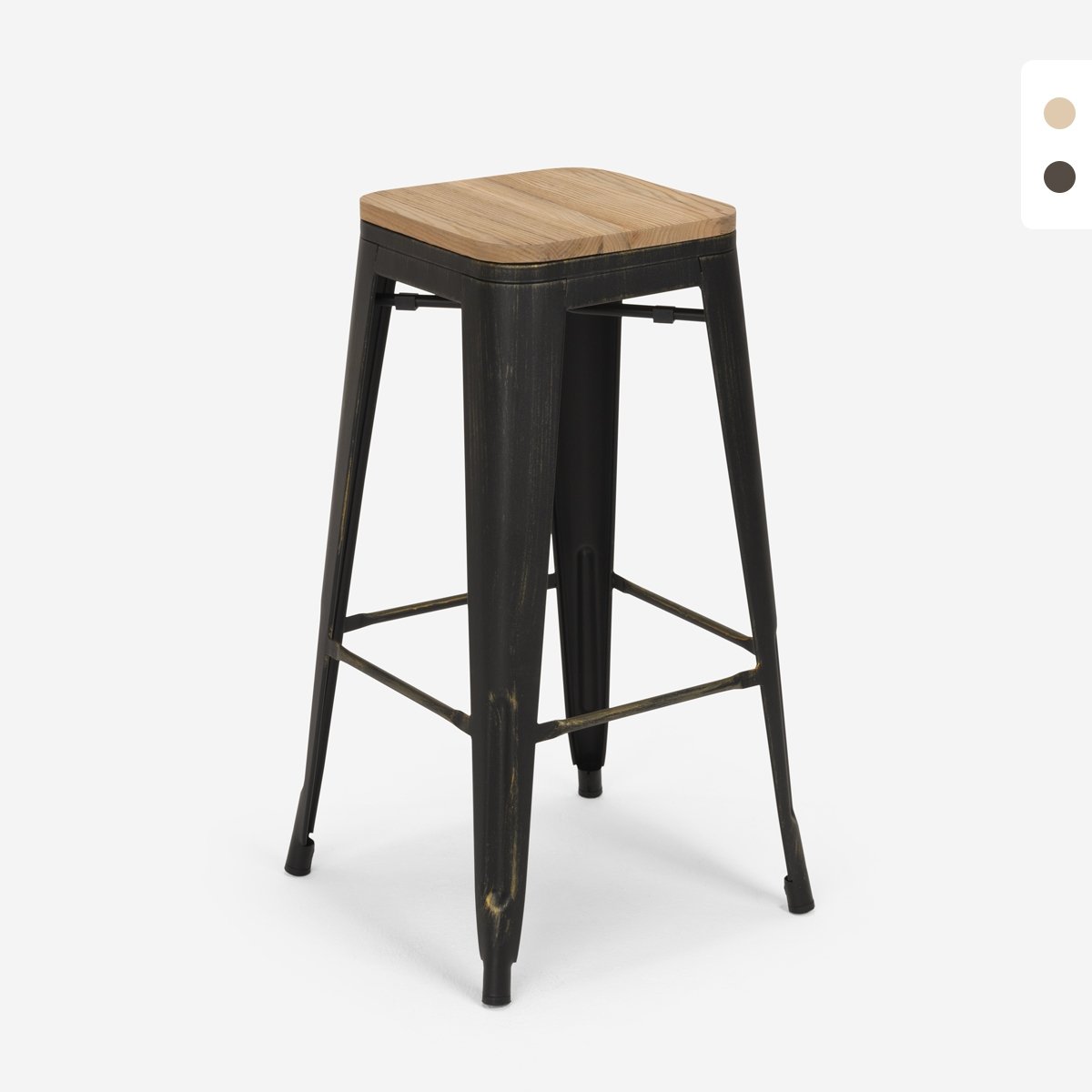 Design kruk van metaal en hout Brush Up in industriële stijl Aanbieding Design kruk van metaal en hout Brush Up in industriële stijl Aanbieding