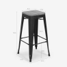 Design kruk van metaal en hout Brush Up in industriële stijl 