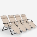4 transats de plage et jardin pliants multi-positions Emily Lux Zero Gravity 