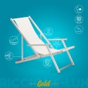 2 chaises de plage pliantes avec accoudoirs en aluminium Riccione Gold Lux 