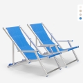Set van 2 opvouwbare aluminium ligstoelen met armleuningen Riccione Gold Lux Aanbieding