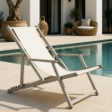 2 chaises de plage pliantes avec accoudoirs en aluminium Riccione Gold Lux Modèle