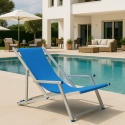 Set van 2 opvouwbare aluminium ligstoelen met armleuningen Riccione Gold Lux Korting