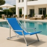 Set van 2 opvouwbare aluminium ligstoelen met armleuningen Riccione Gold Lux Korting