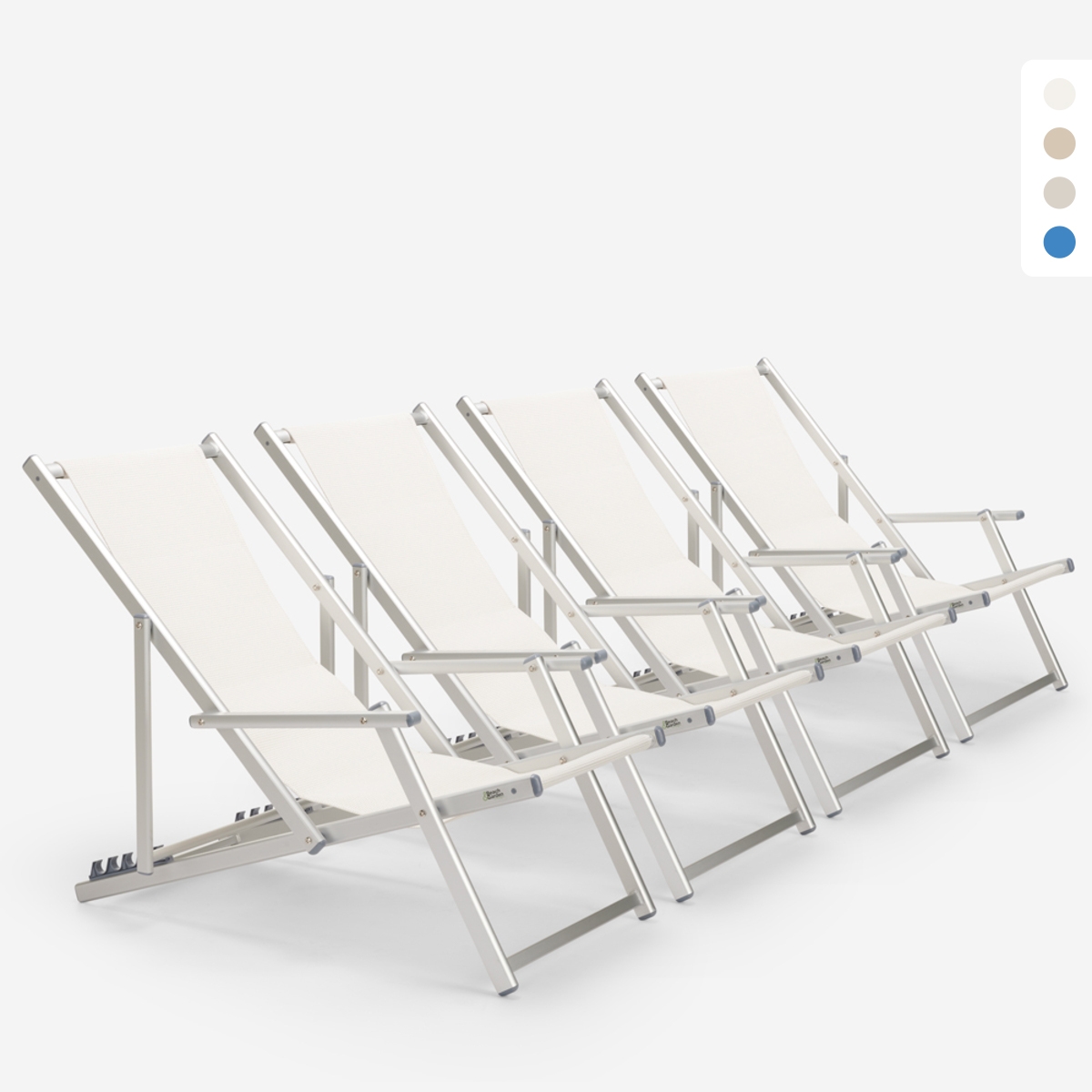 4 chaises de plage pliantes mer accoudoirs aluminium Riccione Gold Lux Promotion 4 chaises de plage pliantes mer accoudoirs aluminium Riccione Gold Lux Promotion