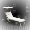 4 transats de plage bain de soleil professionnels en aluminium Santorini 