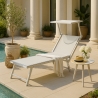4 transats de plage bain de soleil professionnels en aluminium Santorini Achat