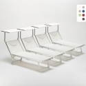 4 transats de plage bain de soleil professionnels en aluminium Santorini Dimensions