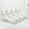 4 transats de plage bain de soleil professionnels en aluminium Santorini Dimensions