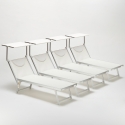 Professionele aluminium ligbedden Santorini voor strand, tuin en zwembad, 4 stuks 