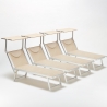 Professionele aluminium ligbedden Santorini voor strand, tuin en zwembad, 4 stuks 