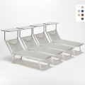 Professionele aluminium ligbedden Santorini voor strand, tuin en zwembad, 4 stuks Aanbieding