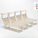 Professionele aluminium ligbedden Santorini voor strand, tuin en zwembad, 4 stuks Keuze