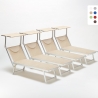 Professionele aluminium ligbedden Santorini voor strand, tuin en zwembad, 4 stuks Keuze