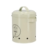 Pot vintage en métal perforé pour oignons avec couvercle Offre