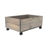 FSC houten plantenbak met wielen 59x39,2x25,2cm Kortingen
