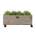 FSC houten plantenbak met wielen 59x39,2x25,2cm Verkoop