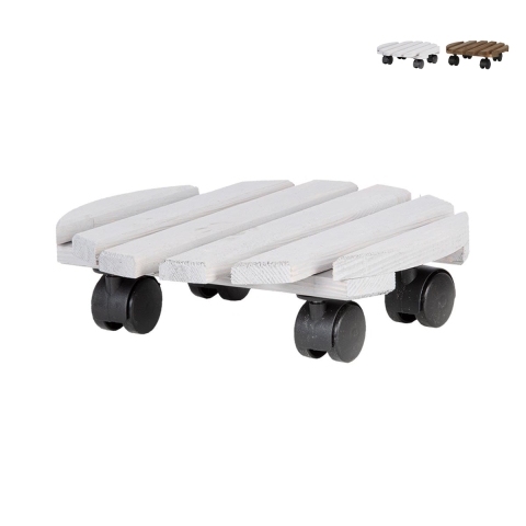 Ronde houten plantenroller met wielen Aanbieding