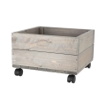 Houten plantenbak op wielen voor terrassen en tuinen 38,5x35,5x25cm Aanbieding