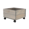 Houten plantenbak op wielen voor terrassen en tuinen 38,5x35,5x25cm Aanbod