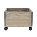 Houten plantenbak op wielen voor terrassen en tuinen 38,5x35,5x25cm Korting