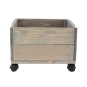 Houten plantenbak op wielen voor terrassen en tuinen 38,5x35,5x25cm Korting