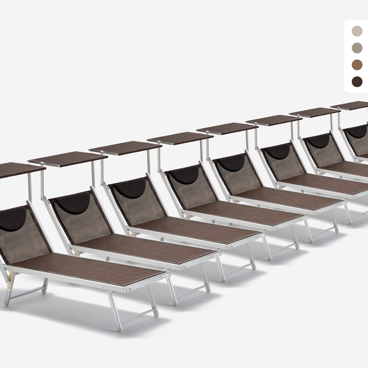 20 transats de plage bains de soleil en aluminium Santorini Limited Edition Promotion