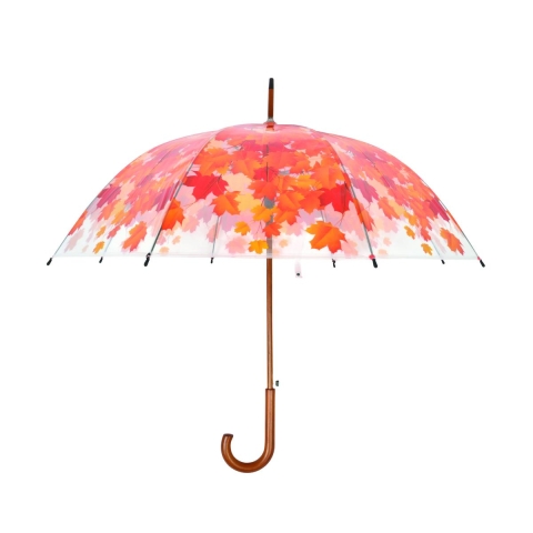 Parapluie effet arbre d'automne avec poignée en bois Promotion