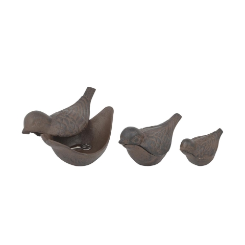 Set de 3 oiseaux en fonte porte-clés matriochka ouvrables Promotion