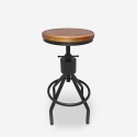 Tabouret de bar industriel en bois et métal réglable à vis Skiv Offre