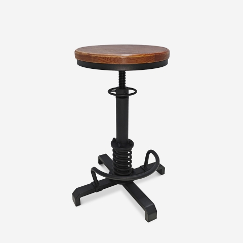 Tabouret de bar réglable à vis de style industriel vintage Helix Promotion