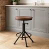 Tabouret industriel vintage réglable à vis en métal noir Crewi Vente