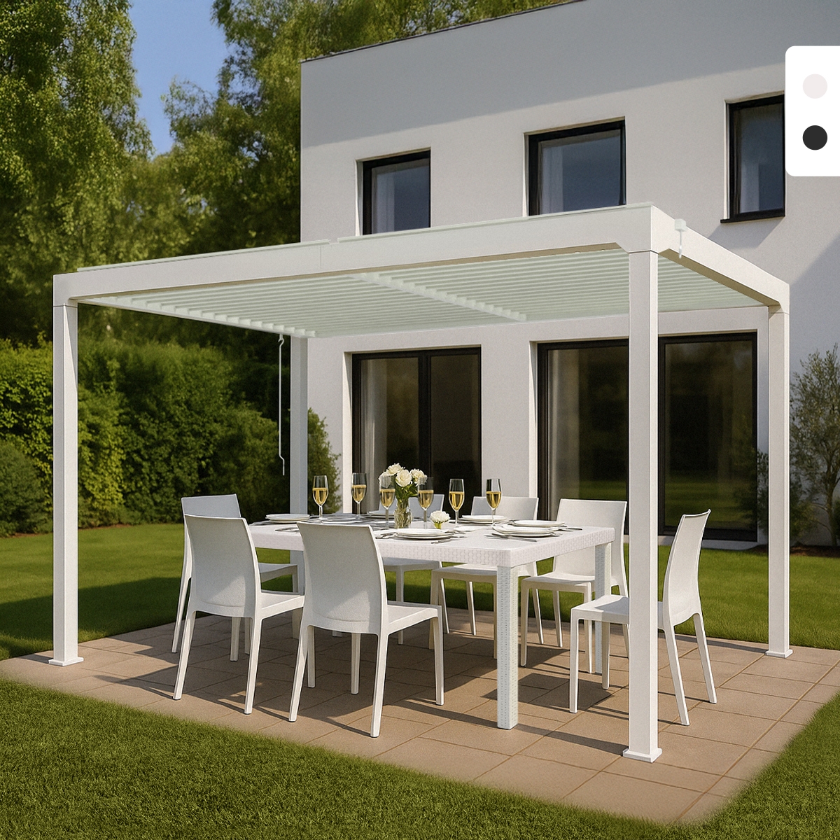 Aluminium pergola 3x4 m met handmatig verstabare lamellen Trinidad Aanbieding
