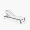 Lot de 2 transats de jardin avec roues réglables en aluminium Rimini 