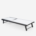 Lot de 2 transats de jardin avec roues réglables en aluminium Rimini 
